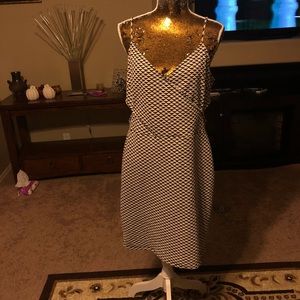 NWOT H&M black and white midi open side dress